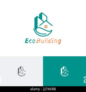 Leaf Eco Building House Hotel Flat Apartment Simple Modern Logo Stock Vektor