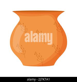 Keramikgeschirr. Niedliche handgemachte Keramikgeschirr. Küchengeräte, Keramik. Flache Vektorgrafik. Stock Vektor