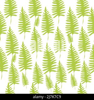 Nahtloses Muster mit Farnblättern. Botanischer Hintergrund. Vektorgrafik. Stock Vektor