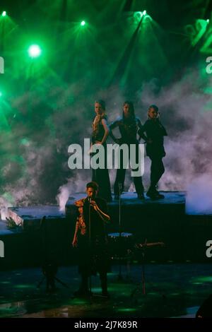 Alvan &amp; Ahez (Fulenn) Frankreich während des Eurvision Song Contest 2022, erstes Halbfinale - Generalprobe am 09. Mai 2022 im Pala Alpitour in Turin Stockfoto