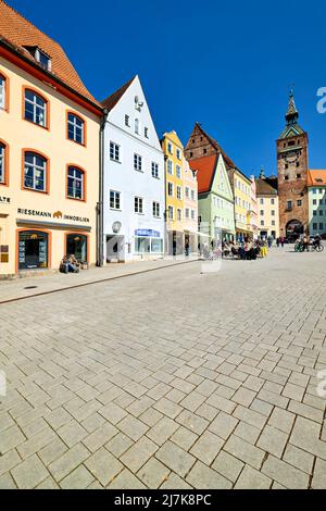 Deutschland Bayern Romantische Straße. Landsberg am Lech. Hauptplatz Stockfoto