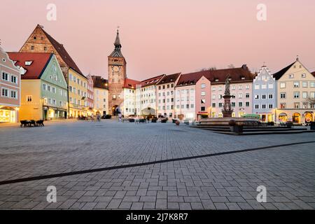 Deutschland Bayern Romantische Straße. Landsberg am Lech. Hauptplatz Stockfoto