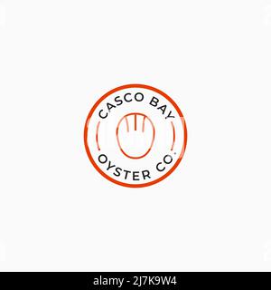 Einfache Vektordarstellung einer Austernschale. Logo-Vorlage für Fisch- oder Meeresfrüchte-Restaurant-Menü. Im Vintage-Stil. Stock Vektor