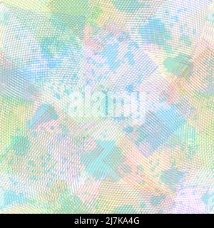 Abstraktes Muster. Nahtloser Hintergrund mit Blots und Quadraten aus Linien. Vektorgrafik Stock Vektor