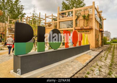 Almere, Niederlande, Mai 2022. Biotopia, der deutsche Pavillon auf der Floriade Expo 2022. Hochwertige Fotos Stockfoto