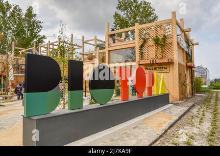 Almere, Niederlande, Mai 2022. Biotopia, der deutsche Pavillon auf der Floriade Expo 2022. Hochwertige Fotos Stockfoto