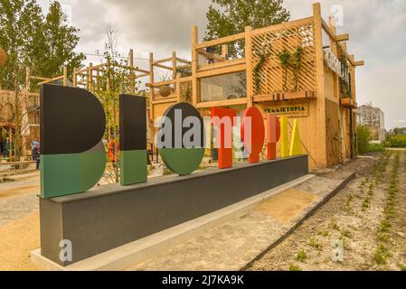 Almere, Niederlande, Mai 2022. Biotopia, der deutsche Pavillon auf der Floriade Expo 2022. Hochwertige Fotos Stockfoto