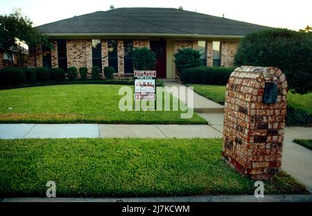 Carrollton Dallas Texas USA Bungalow zum Verkauf Stockfoto