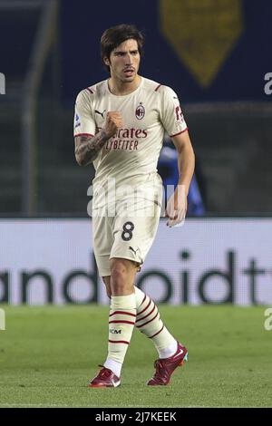 Während des Spiels Hellas Verona FC gegen AC Mailand, 36. Serie A Tim 2021-22 im Marcantonio Bentegodi Stadion in Verona, Italien, am 08. Mai 2022. Stockfoto