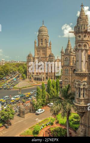 06 02 2008 The Municipal Corporation Building, Mumbai befindet sich im Süden von Mumbai in Maharashtra, Indien. Es ist auch bekannt als Bombay Municipal Corporat Stockfoto