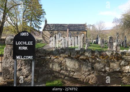 Lochlee Church, Invermark, Angus, Schottland, Vereinigtes Königreich Stockfoto