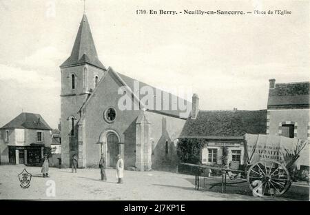 Neuilly-en-Sancerre Abteilung: 18 - Cher Region: Centre-Val de Loire (ehemals Centre Region) Vintage Postkarte, Ende 19. - Anfang 20. Jahrhundert Stockfoto