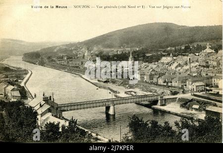 Nouzon Abteilung: 08 - Ardennen Region: Grand Est (ehemals Champagne-Ardenne) Vintage Postkarte, Ende 19. - Anfang 20. Jahrhundert Stockfoto