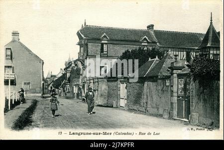 Langrune-sur-Mer Abteilung: 14 - Calvados Region: Normandie (ehemals Unternormannie) Vintage-Postkarte, Ende 19. - Anfang 20. Jahrhundert Stockfoto