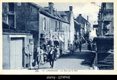 Langrune-sur-Mer Abteilung: 14 - Calvados Region: Normandie (ehemals Unternormannie) Vintage-Postkarte, Ende 19. - Anfang 20. Jahrhundert Stockfoto