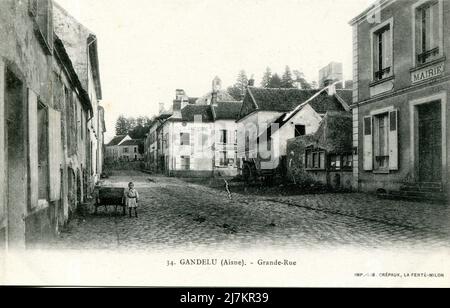 Gandelu Abteilung: 02 - Aisne Region: Hauts-de-France (früher Picardie) Vintage Postkarte, Ende 19. - Anfang 20. Jahrhundert Stockfoto