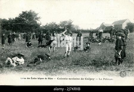 Crépey, Sommerlager Abteilung: 54 - Meurthe-et-Moselle Region: Grand Est (ehemals Lothringen) Vintage Postkarte, Ende 19. - Anfang 20. Jahrhundert Stockfoto