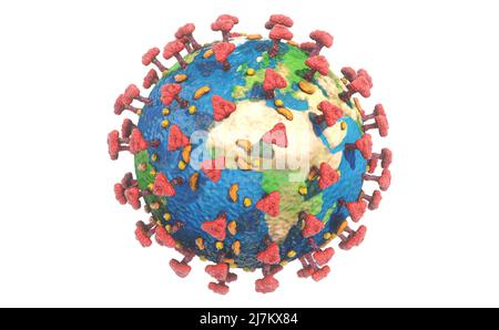 Erde als Coronavirus Stockfoto