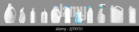 Waschmittel Produkt Kunststoff Flasche Vektor 3D mockup Stock Vektor