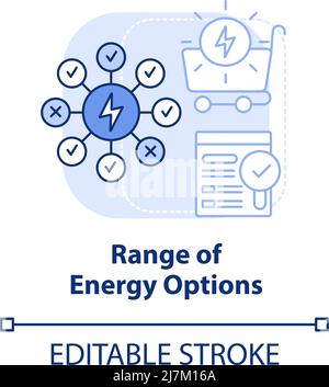 Auswahl an Energieoptionen blaues Licht-Konzept-Symbol Stock Vektor