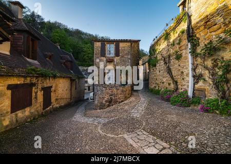 Beynac-et-Cazenac ist ein Dorf im Département Dordogne im Südwesten Frankreichs. In der Gemeinde befindet sich das mittelalterliche Chateau de Beynac. Stockfoto