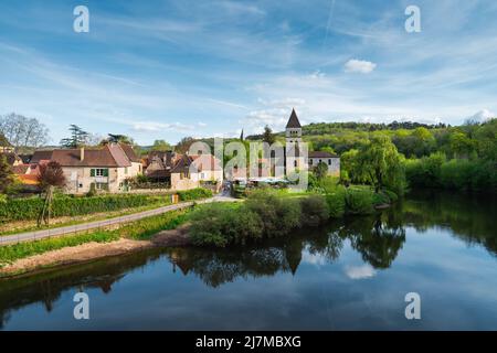 Ein französisches Dorf Saint-Leon-sur-Vezere im Südwesten Frankreichs Stockfoto