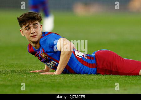 Pablo Martin Gavira Gavi vom FC Barcelona während des La Liga-Spiels zwischen Real Betis und dem FC Barcelona spielte am 7. Mai 2022 im Benito Villamarin Stadion in Sevilla, Spanien. (Foto von Antonio Pozo / PRESSINPHOTO) Stockfoto