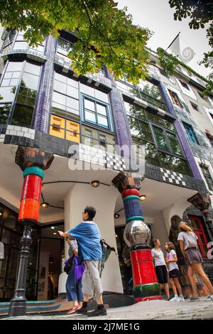 Österreich, Hundertwasserhaus in Wien Stockfoto