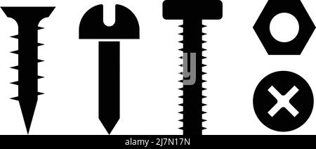 Symbol für „Schraubenform“. Schraube und Mutter. Bearbeitbarer Vektor. Stock Vektor