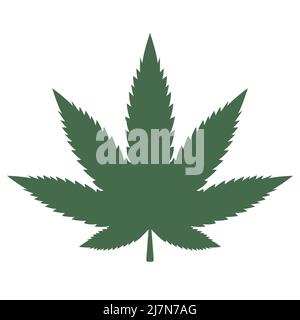 Marihuana-grünes Symbol. Vektordarstellung auf weißem Hintergrund isoliert Stock Vektor