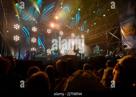 9. Mai 2022, Turin, Italien: Negrita auf der Bühne des Eurovision Village im Valentino Park für den Eurovision Song Contest 2022 (Bildquelle: © Tonello Abozzi/Pacific Press via ZUMA Press Wire) Stockfoto