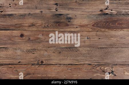 Rustikale Holzwand aus alten Holzbrettern, Hintergrundbild Stockfoto