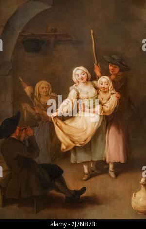 Gemälde mit dem Titel „der Tanz“ des italienischen Künstlers Pietro Longhi datiert 1750 Stockfoto