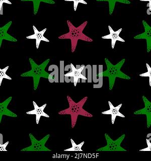 Seamless Sea Star Muster für Stoffe und Textilien und Verpackungen und Bettwäsche sowie Kinder- und Geschenkpapier Stockfoto