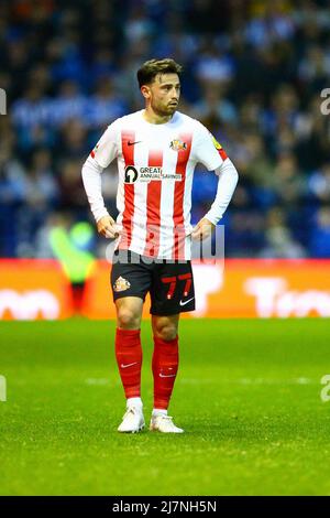 Hillsborough Stadium, Sheffield, England - 9.. Mai 2022 Patrick Roberts (77) aus Sunderland - während des Spiels Sheffield Wednesday V Sunderland, Sky Bet League One, (Play off second leg) 2021/22, Hillsborough Stadium, Sheffield, England - 9.. Mai 2022 Credit: Arthur Haigh/WhiteRoseFotos/Alamy Live News Stockfoto