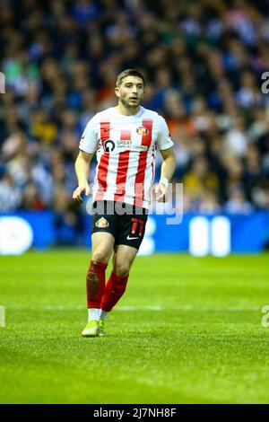 Hillsborough Stadium, Sheffield, England - 9.. Mai 2022 Lynden Gooch (11) of Sunderland - während des Spiels Sheffield Wednesday gegen Sunderland, Sky Bet League One, (Play off second leg) 2021/22, Hillsborough Stadium, Sheffield, England - 9.. Mai 2022 Credit: Arthur Haigh/WhiteRoseFotos/Alamy Live News Stockfoto