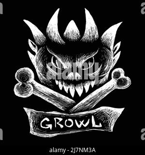 Der Vector Logo Knochen für Tattoo oder T-Shirt Design oder outwear. Stock Vektor