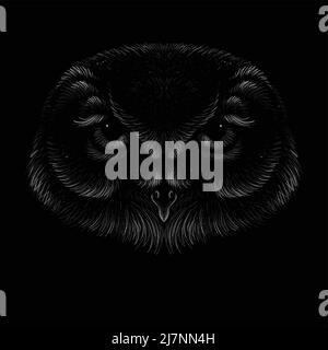 Die Vector Logo Eule für Tattoo oder T-Shirt Design oder outwear. Jagd Stil Eule Hintergrund. Diese Handzeichnung wäre schön auf dem schwarzen Fabri zu machen Stock Vektor