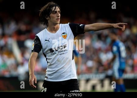 Bryan Gil von Valencia CF während des La Liga-Spiels zwischen Valencia CF und Real Betis Balompie. Foto von Jose Miguel Fernandez /Alamy Live News ) Stockfoto