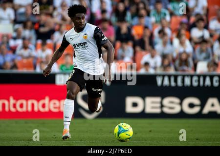 Thierry Rendall Correia von Valencia CF während des La Liga-Spiels zwischen Valencia CF und Real Betis Balompie. Foto von Jose Miguel Fernandez /Alamy Live News ) Stockfoto