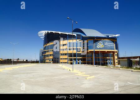 Sportkomplex „Heroes de Octubre“ des Sportministeriums an der Av Juan Pablo II, El Alto, Bolivien Stockfoto