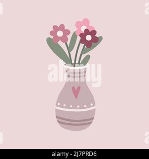 Frühlingsblumen in Vase Stock Vektor