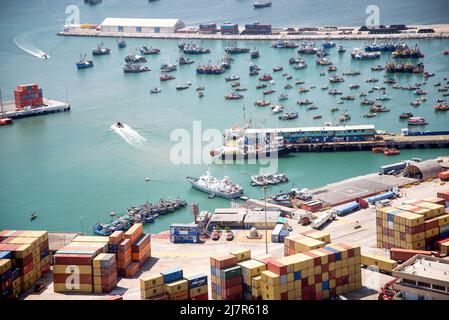 Arbeitshafen von Arica Chile Stockfoto