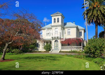 Duart House, eine viktorianische Villa aus dem Jahr 1880s in Havelock North, Neuseeland. Früher ein Familienhaus, ist es heute ein Museum Stockfoto