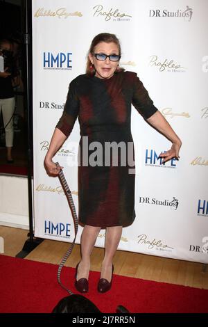 LOS ANGELES - MAI 14: Carrie Fisher beim VIP-Empfang von 'Debbie Reynolds – The Auction Finale'; Auktion durchgeführt von www.ProfilesInHistory.com im Debbie Reynolds Dance Studio am 14. Mai 2014 in North Hollywood, CA Stockfoto