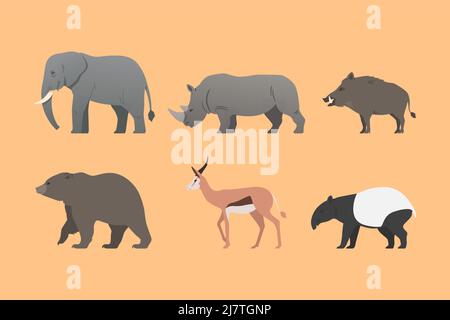Gradient wild animals Illustration Vektor-Illustration. Stock Vektor