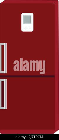Roter Kühlschrank isoliert auf weißem Hintergrund Stock Vektor