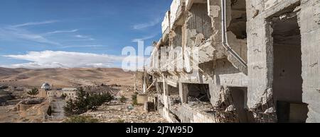 Panoramablick auf die Stadt Maaloula, Syrien Stockfoto