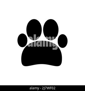 Paw Symbol Tier schwarz Vektor Illustration Stock Vektor