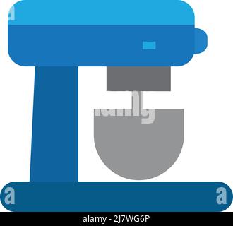 Abbildung eines Mehlmischers in blauer Farbe. Mit weißem Hintergrund Stock Vektor